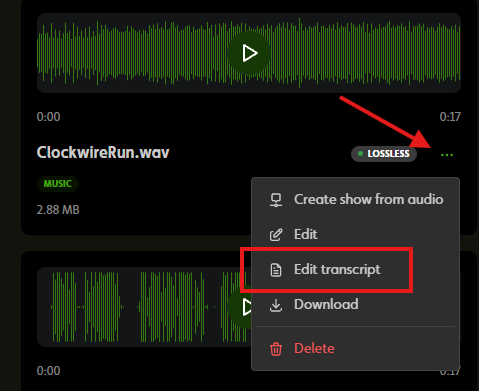Transcribe Button